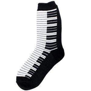 NWT Foot Traffic Piano Keyboard Crew Socks Music Stocking Stuffer Modcloth